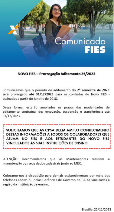 Prorrogação do FIES 2023.2
